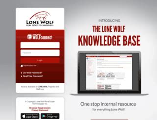 WOLFconnect Login Screen .